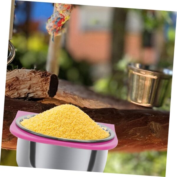Yardwe 3pcs Parrot Food Box Bird Cage Bird Feeder Bird Feeding Holder Parrots Feeder Bird Food Bowl Bird Food Holder Bird Food Container Bird Food Feeder Bird Feeding Cup Stainless Steel - Image 4