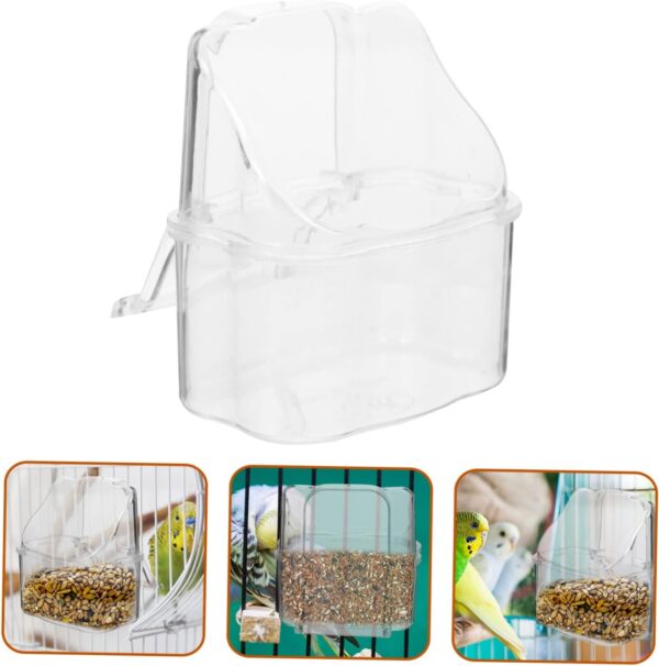 4pcs Box Birdcage Hanging Food Box Bird Feeder Bird Cage Automatic Parrot Feeder Parrot Food Dispenser Canary Cage Feeder Cage Food Bowl Bird Water Cup Bird Food Feeding Bowl Pp COSMEVIVI - Image 2