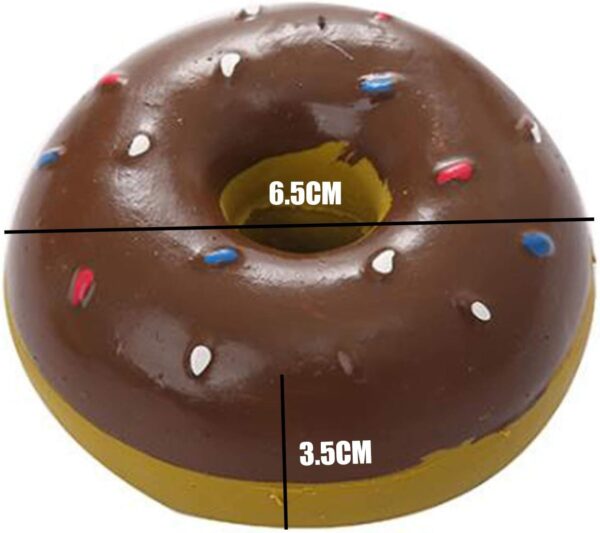 YUANHONGJIAN 2 Pcs Random Color Squeak Latex Dog Toys Doughnut Shape Dog Chew Toys Puppy Molar Toy Pet Interactive Play Toys for Small and Medium Dogs - Image 2