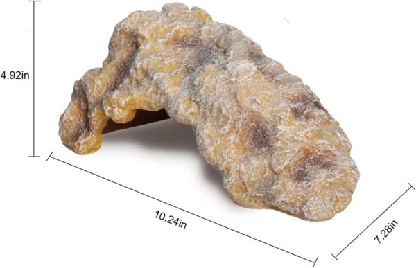 Reptile Hides Rock Reptile Cave Hideout Terrarium Habitat Decor Ornament for Small Lizards Bearded Dragon Snake Turtle Frogs Amphibians Large - Image 2
