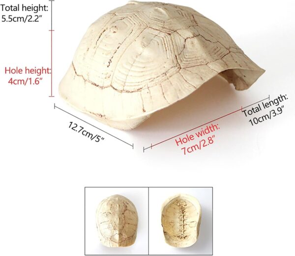 OMEM Reptile Hideout Hide Caves Simulation Turtle Shell Breeding Shelter Terrarium Decor for Snake, Spider, Scorpion, Lizard, Hermit Crab and Other Small Animals - Image 3