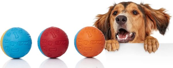 Snug Rubber Dog Balls for Small and Medium Dogs of all Breeds - Tennis Ball Size - Virtually Indestructible (3 Pack - Original) - Image 3