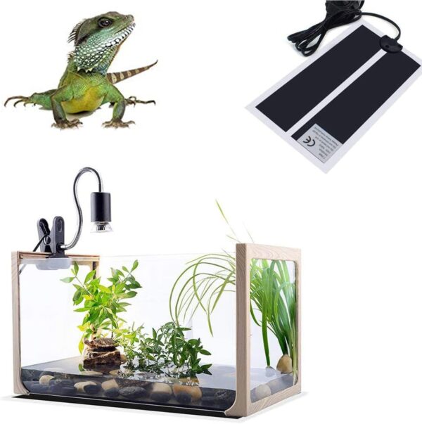 XIEHUZA Reptile Heating Mat with Temperature Adjustment, Waterproof Reptile Heat Pad Under Tank Terrarium Heater for Amphibians, Small Animals, Seeding (20W - 16.5 x 11 IN) - Image 2