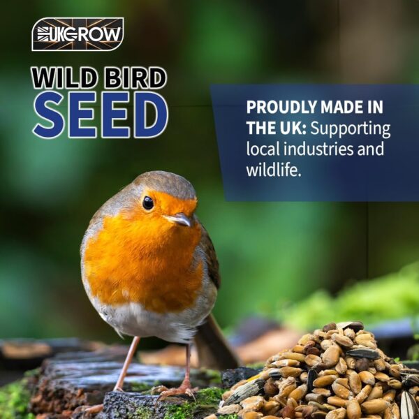 Wild Bird Seed - UKGROW Premium Blend for Garden Birds | Eco-Friendly, Nutrient-Rich Mix | Available in 1L, 2L, 3L, 4L, 5L, 10L, 20L Sizes (1 Litre) - Image 7
