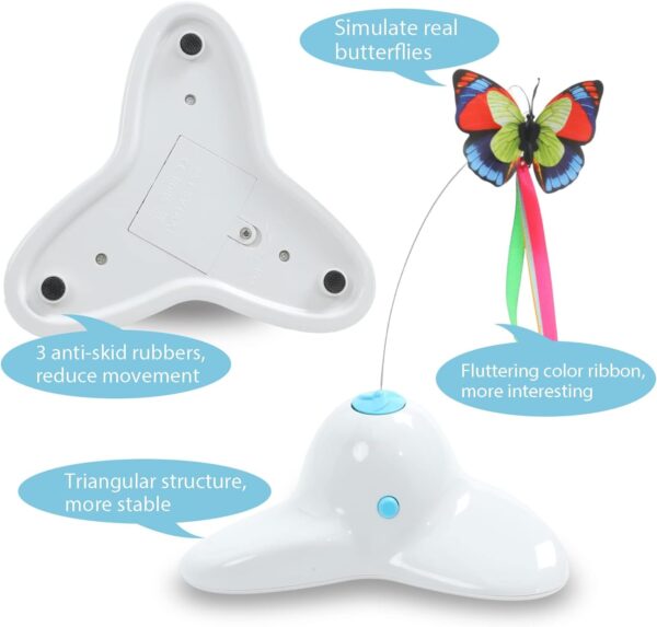 Pawsayes Cats Toys, Cat Toys Interactive for Indoor Cats Adult Kitten, Automatic Rotating Butterfly Cat Toy for Chasing, Interactive Kitten Toys Gifts - Image 2