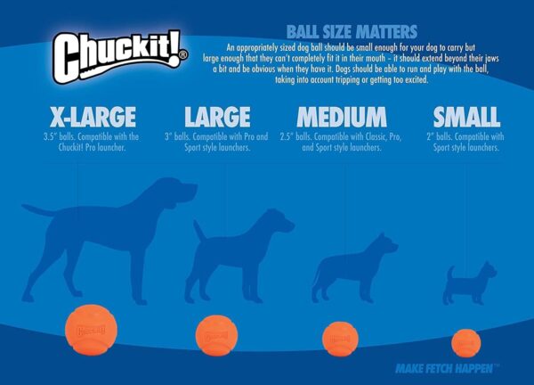 Chuckit! Fetch Ball Dog Toy, Durable High Bounce Floating Rubber Dog Ball, Launcher Compatible Toy For Dogs, Small, 2 Pack - Image 5