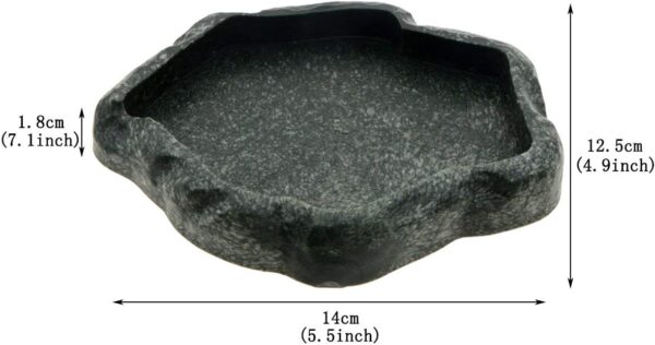 Uotyle Reptile Feeding Bowl, Crawler Pet Feeding Round bowl Food Water Non-toxic Resin Dish Suitable for Reptile Turtle Tortoise Scorpion Lizard Crabs Pets Supplies Cyan Small - Image 2