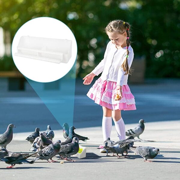 White Bird Food Bowl, 2 Pieces Plastic Bird Food Bowl, Pet Bird Food Bowl, Food Bowl in Bird Cage with Compartment, Bird Perch Shelf for Parrot, Canary, Sparrow - Image 6