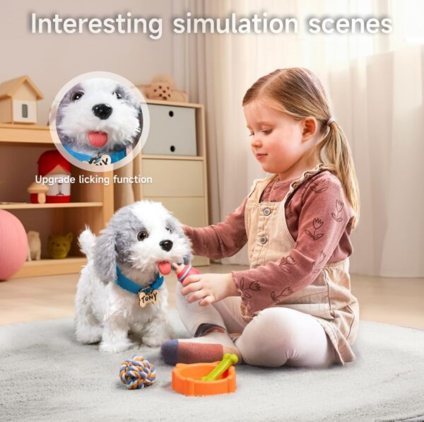 OR OR TU Walking Dog Toys for Kids, Plush Electronic Pets Dog Singing Puppy, Toy Dogs Walk and Bark on a Lead, Interactive Toys Dog for Kids 3 4 5 6 7+ Years Old Girls Boys Gift - Image 2