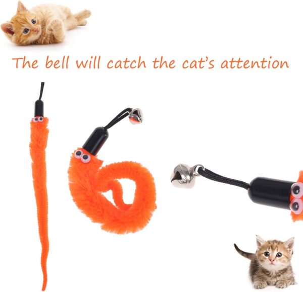 24 Pieces Worms Toys Replacement, Cat Toy Interactive Cat Wand Replacement for Cat and Kitten - Image 6