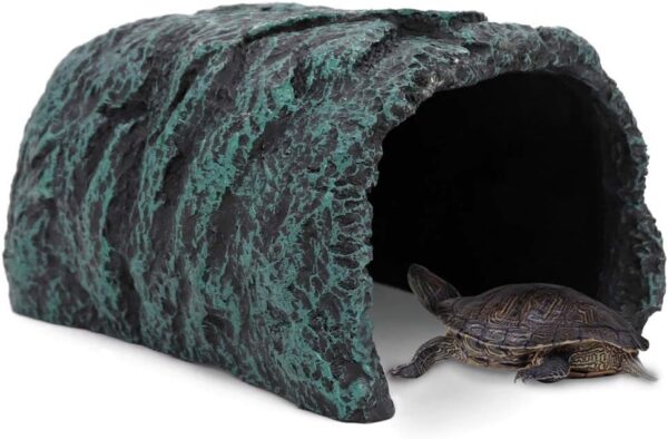 M.Z.A Aquarium Cave Reptile Rock Hideout Reptile Rock Hide Cave Fish Tank Ornaments Reptile Hide Away Turtle Basking Platform for Bearded Dragon Tortoise Small Lizards Amphibians - Image 8
