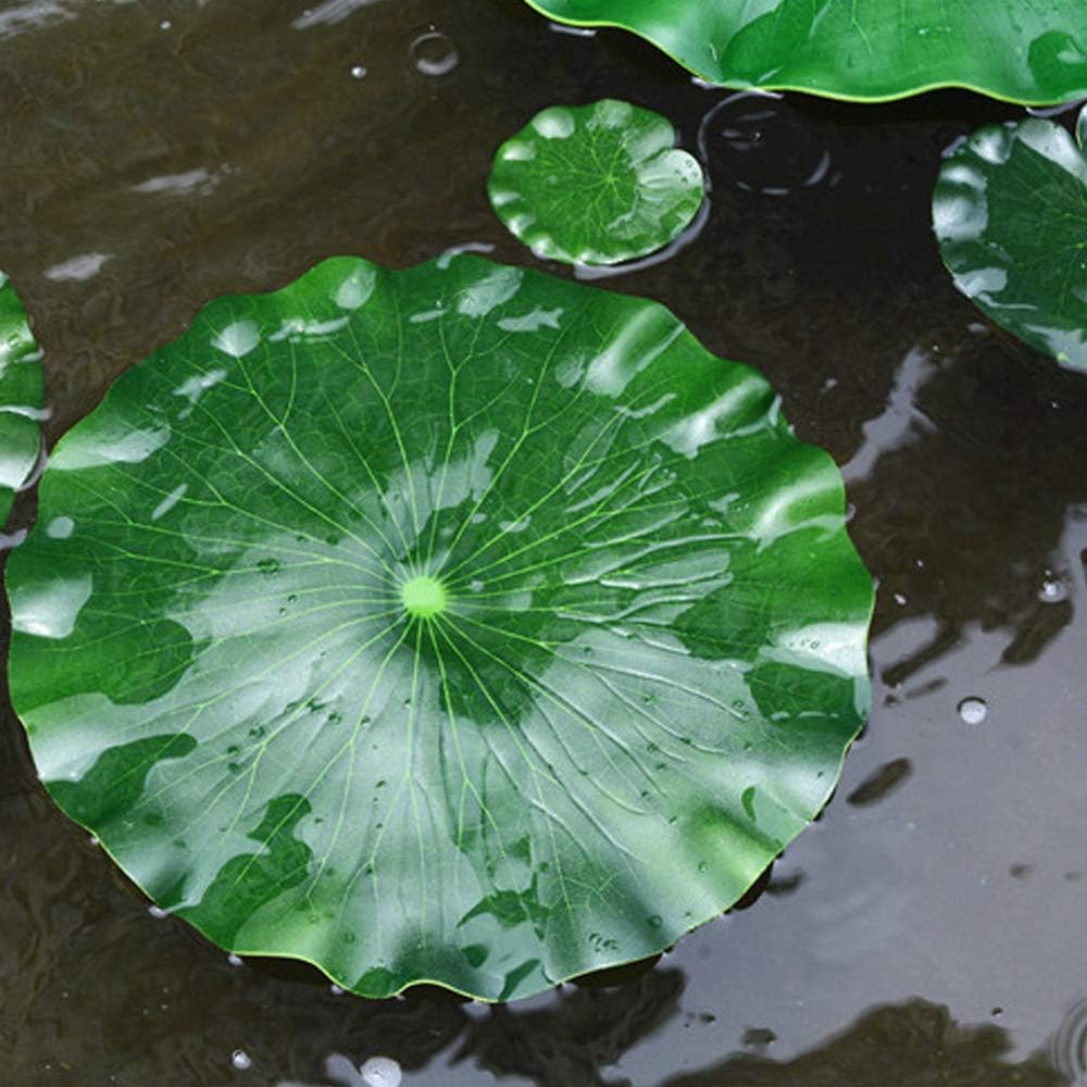 8 Pcs 4 Size Artificial Floating Plants Lotus Leaf Realistic Water Lily Pads for Home Garden Ponds Pool Aquarium Fish Tank Landscape Decorations - Image 7