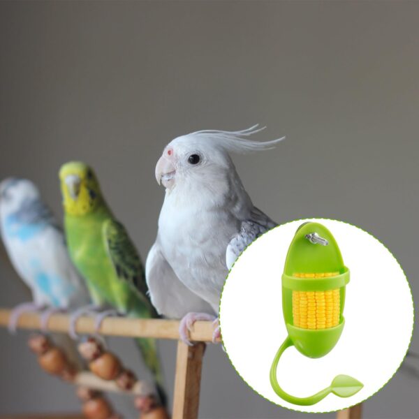 Vanyibro 2Pcs Bird Parrot Cuttlebone Holder with Perches,Convenient and Safe Feeding for Bird Food Supplies Vegetable Fruit Container - Image 2