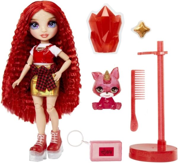 Rainbow High Fashion Doll with Slime & Pet - Ruby (Red) - 28 cm Shimmer Doll with Sparkle Slime, Magical Pet and Fashion Accessories - Kids Toy - Great for Ages 4-12 Years - Image 5