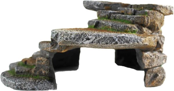 PENN-PLAX Reptology Shale Scape Step Ledge & Cave Hideout – Decorative Resin for Aquariums & Terrariums – Great for Reptiles, Amphibians, and Fish – Large - Image 2