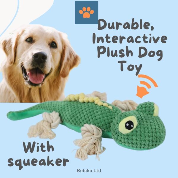 Belcka- Large Plush Dog Toy With Natural Cotton Rope- Interactive Dog Toys for Boredom- Durable Dog Chew Toys for Small, Large, Medium Breeds- Squeaky Dog Toys for Pets- Dog Gifts - Image 2