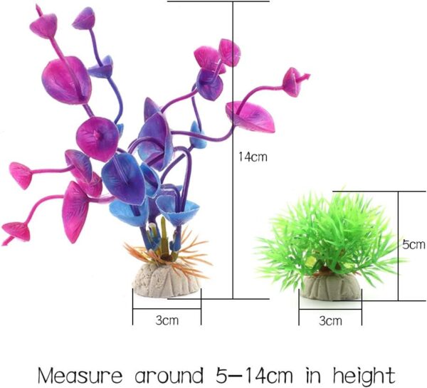 Huayue 15 x Aquarium Plants Decoration, Plastic Plants Aquarium Artificial Ornamental Plants for Aquatic Plants Plastic with Different Sizes Colours and Shapes - Image 6