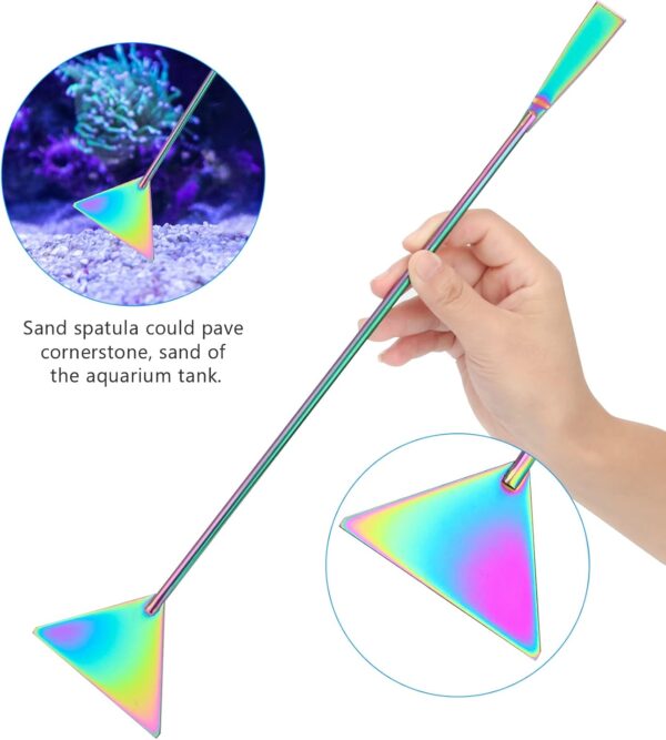 Extra Long Aquarium Aquascape Kits Colorful, 4 in 1 Anti-Rust Aquatic Plant Aquascaping Tool Stainless Steel Tweezers Scissors Spatula for Aquarium Tank Clean Fish Tank Aquascape Tools Sets - Image 6