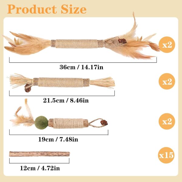 GIAPINST Catnip Sticks For Cats, Natural Matatabi Silvervine Chew Sticks, Catnip Toys for Indoor Cats, Kitten Teething Toys Dental Care, Increase Appetite, Calm Cat Anxiety(21Pcs) - Image 5