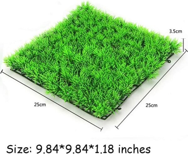 kathson 3 PCS Aquarium Grass Mat Decorations Artificial Plastic Lawn Ornament Landscape Green Plants Decoration for Saltwater Freshwater Tropical Fish Tank Decor - Image 4