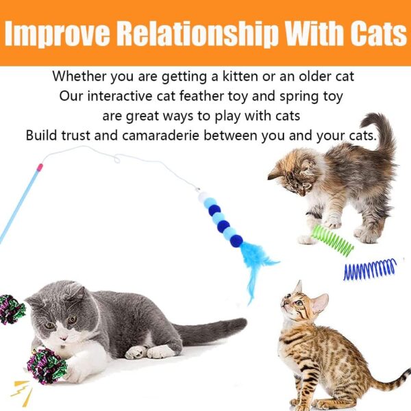 12 Pcs Cat Toys for Indoor Cats Kitten Plush Catnip Toy Cat Teeth Cleaning Toys Interactive Cat Feather Teaser Wand Spring Toy - Image 5
