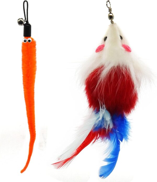 onebarleycorn Cat Toys Feather Refills for Cat Wand Toys Interactive include Replacement Feathers - Image 5