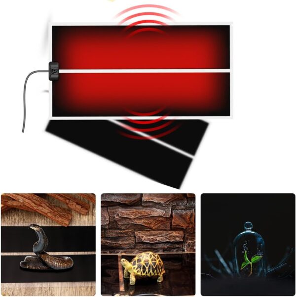 TIHOOK Terrarium Heating Mat, 2 PCS, 20W, Reptile Heating Pad with Temperature Control, Heating Mat for Reptiles Turtle, Snake, Lizard, Gecko, Spider, 5W/7W/14W/20W/28W/35W - Image 4