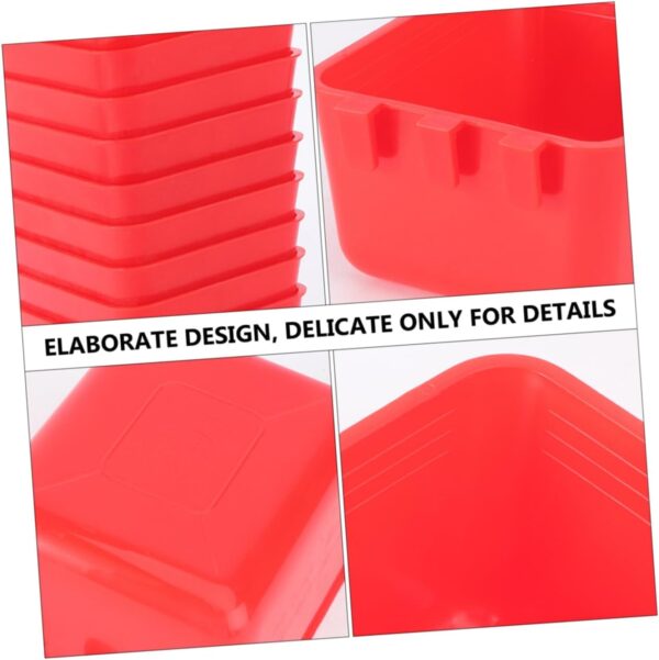 Yardwe 8pcs Bird Feeder Bird Cages Birdcage Pet Water Bowl Birds Feeder Small Feeding Supplies Bird Bowls for Cage Small Bird Food Holder Birds Supplies Chicken Feeder Plastic Red - Image 6