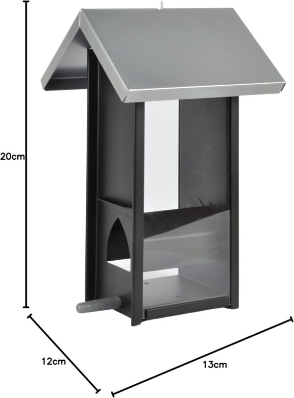 Supa Cambridge Wild Bird Seed Feeder, House Shaped Contemporary Feeder, Ideal For Small & Medium Sized Garden Birds, Black - Image 9
