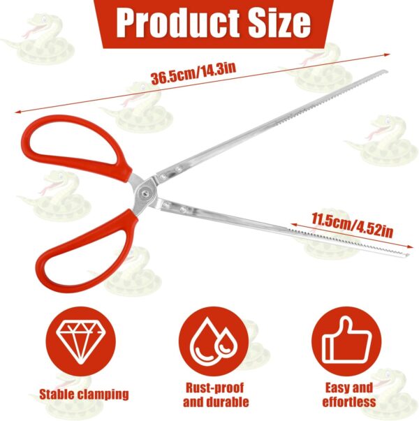 BOXOB Reptile Feeding Tongs, 15 Inch Extra Long Snake Feeding Tongs Non-Skidding Easy-Grip Tweezers Accessory for Terrarium Reptile Vivarium Corn Ball Python Axolotl Bearded Dragon Supplies - Image 2