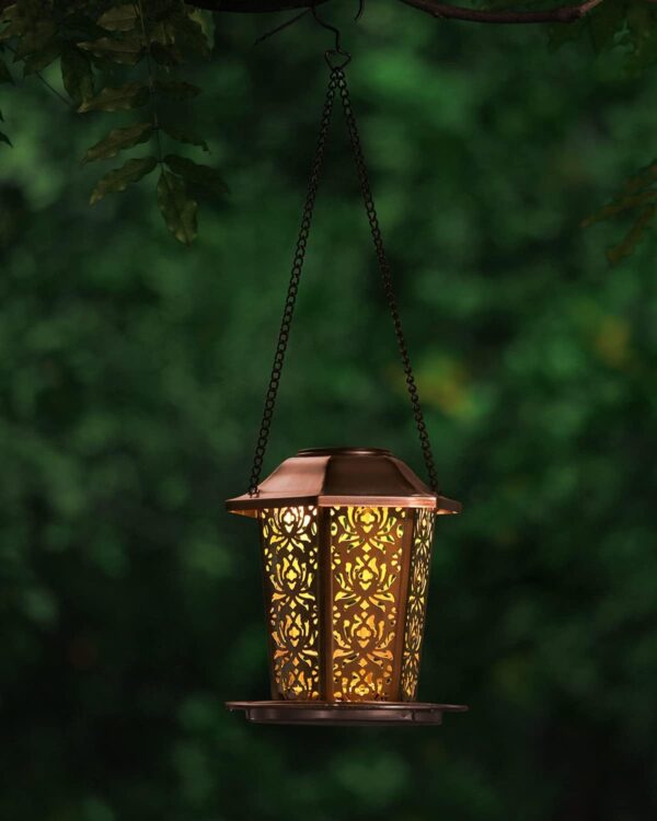 HouseSapp Solar Bird Feeders for Outdoors Hanging Premium Grade Metal Bird Feeder, Chew Proof, Weather and Water Resistant Wild Bird feeders, Outside and Garden Decoration - Image 9