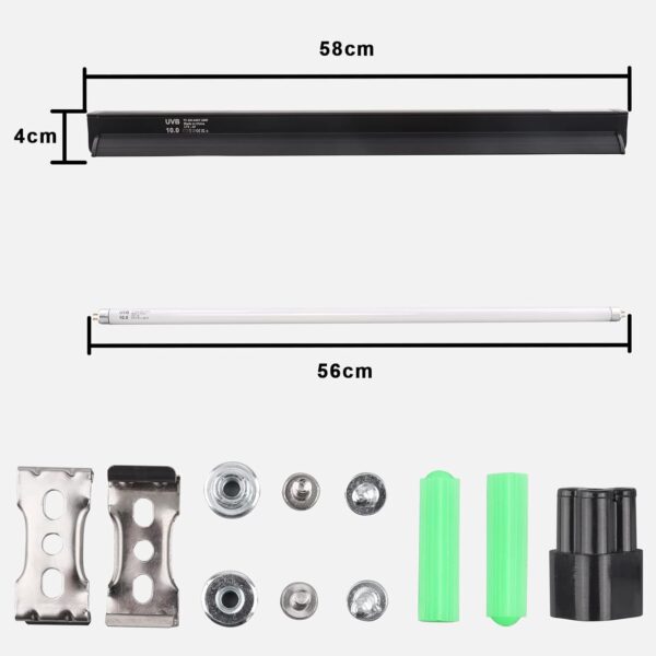 DERNORD T5 UVB Reptile Light - 10.0 24W T5 UVB Reptile Light Fixture UVB Strip Light High Output UVB for Bearded Dragon Tortoise 24 Inch - Image 2