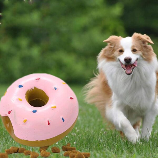 YUANHONGJIAN 2 Pcs Random Color Squeak Latex Dog Toys Doughnut Shape Dog Chew Toys Puppy Molar Toy Pet Interactive Play Toys for Small and Medium Dogs - Image 6