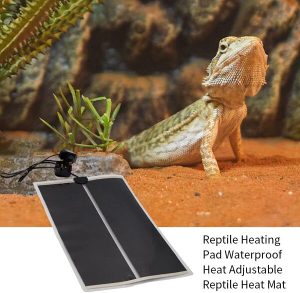 Reptile Heating Mat, Reptile Heat Pad Adjustable Temperature Control Terrarium Pet Tank Warmer Mat Pad for Small Animals Snake Turtle Tortoise Bearded Dragon Gecko (20W) - Image 6