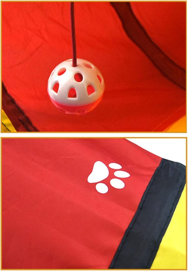 Cat Tunnel Toy For Indoor Playtube Small Pet Tunnel Kitten Interactive Tunnel With Teaser For Cats - Image 9