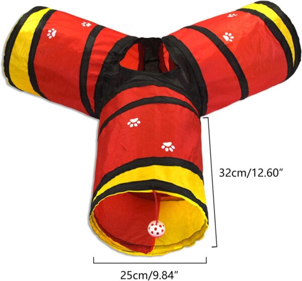 Cat Tunnel Toy For Indoor Playtube Small Pet Tunnel Kitten Interactive Tunnel With Teaser For Cats - Image 3