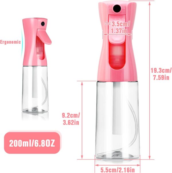 Spray Bottle, Fine Mist Spray Bottle for Hair, Ultra-Fine Continuous Spray Bottle for Skincare, Plant Care, Pet Grooming, Cleaning and Disinfection, Refillable Spray Container (1Pcs Dark Pink 6.8oz) - Image 4