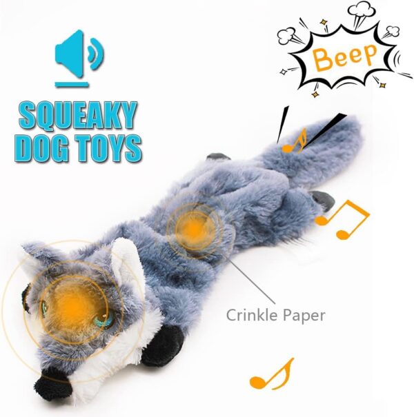 Squeaky Plush Dog Toy for Boredom, No Stuffed Wolf Soft Dog Toy Dog Toys for Small Medium Large Dogs - Image 2