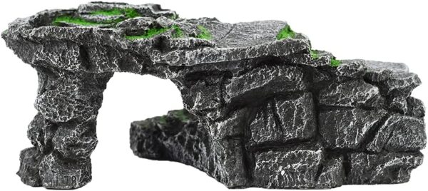 OMEM Turtle Basking Ramp Platform Reptile Breeding Box Shelter Habitat Terrarium Decoration (Black) - Image 5