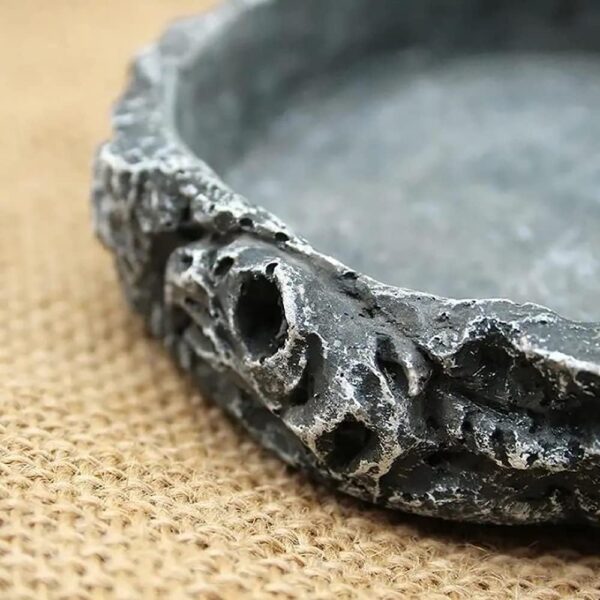 2 Pack Reptile Feeding Bowls, Resin Reptile Rock Bowl, Reptiles Water Tray, Reptile Terrarium Food Dish, Reptile Rock Food, for Reptile Turtle Scorpion Lizard Crabs Pets Supplies (Green and Black) - Image 4