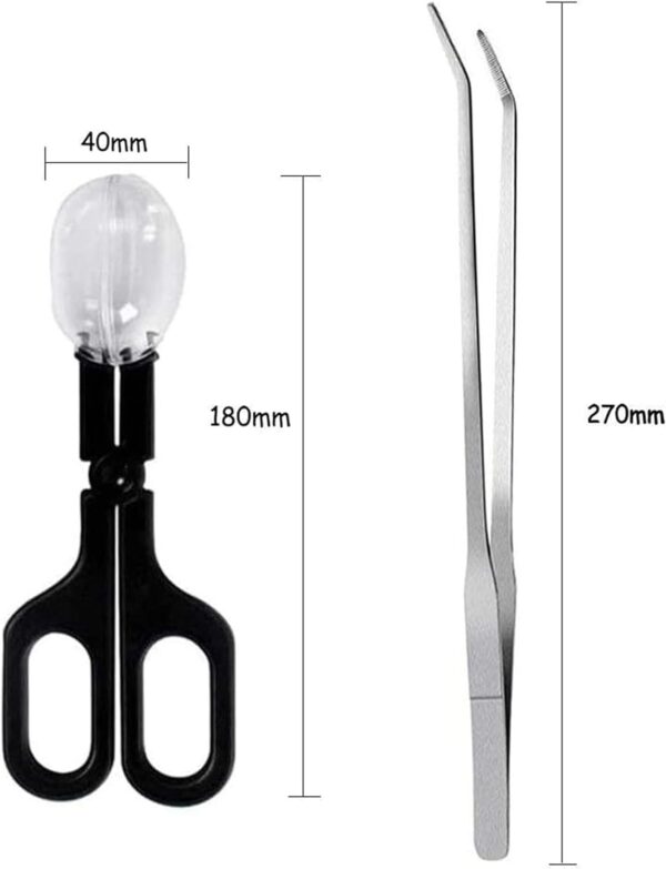 ABMRO Reptile Feeding Tool,Cleaning Clamp and Long Feeding Tweezers for Hamsters,Insects,Turtle,Snake,Spider,Frog,Gecko,Chameleon and Other Small Animals - Image 2