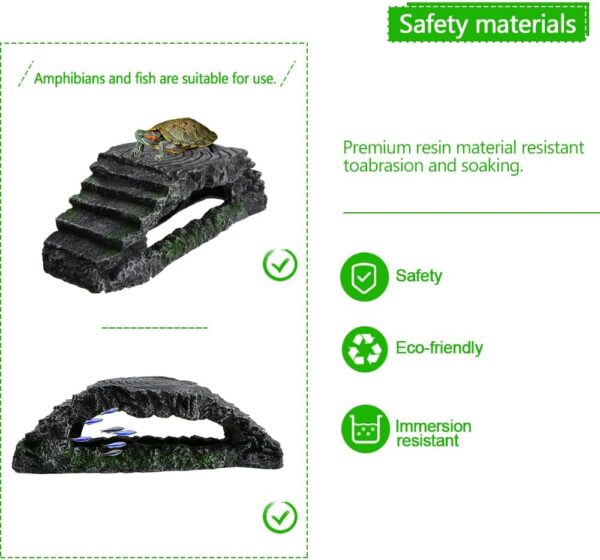 Saim Basking Platform Large Reptiles Platform Ramp Non-Toxic Fish Tank Decoration for Fish Hide and Play. - Image 2