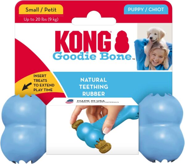 KONG - Puppy Goodie Bone - Teething Rubber, Treat Dispensing Dog Toy (Assorted Colours) - For Small Puppies - Image 3