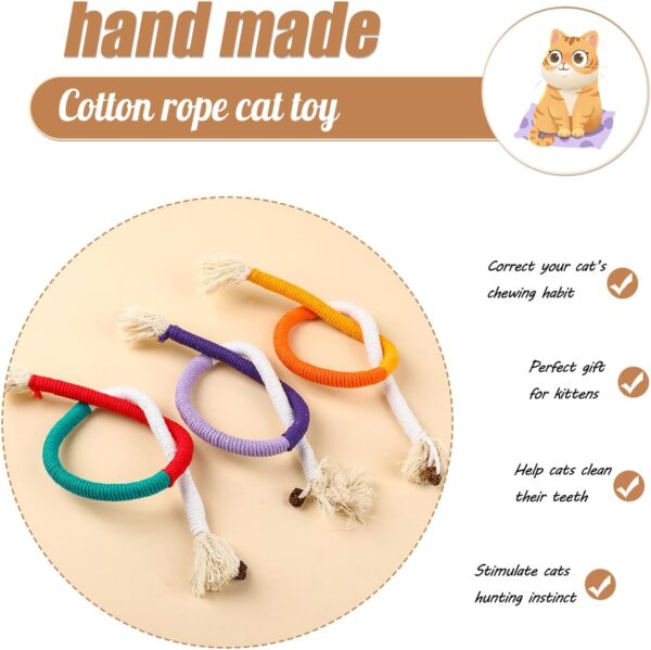 YANGCHUN Catnip Toy Bite Rope, Interactive Cat Toy for Indoor Cats, Kitten Teething Chew Toy Rope, Filled Natural Catnip Cat Chew Teeth Cleaning Stress Release Catnip Cotton Rope Toy-Green 1PCS - Image 3