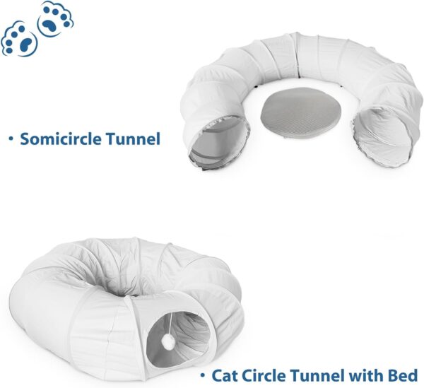 Hibtn Cat Tunnel Bed For Summer Cat Nest Cat Toy Cat Cave Rabbit Tunnels And Hides Cat Channel Donut Circle Shape Foldable Cat Drill Hole Tent Breathable Four Seasons Universal - Image 2
