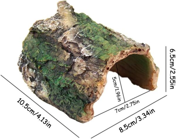 OMEM Reptile Hideout Box,Spider,Scorpion Reptile Hides and Caves Habitat Decor,Imitation Bark Resin Hidden Nest Tortoise Supplies - Image 2