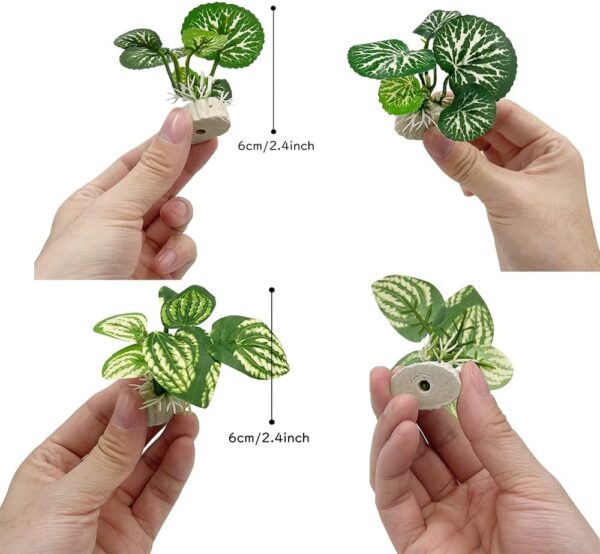 Aquarium Plants Fish Tank Decorations Composite Plastic Artificial Plant Goldfish Waterscape Fish Hides Plastic Driftwood Silk Leaf Set (Wood/Leaf Set) - Image 4