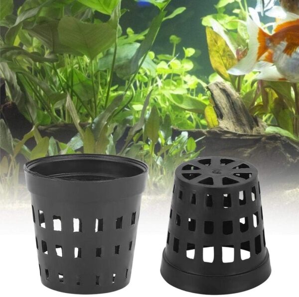 30Pcs Black Plastic Aquarium Water Plants Planting Basket Plastic Hydroponic Basket Flower Container Plant Grow Pot Fish Tank Grass Cultivate Baskets - Image 4