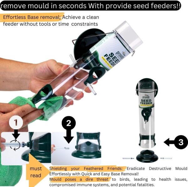 PROVIDE Easy Clean Bird Seed Feeder, bird feeders for small birds, Easy dissemble wild Bird Feeders. Hanging Bird Feeder,metal bird feeder for seeds. Garden Bird Feeding Station, garden bird feeders - Image 2