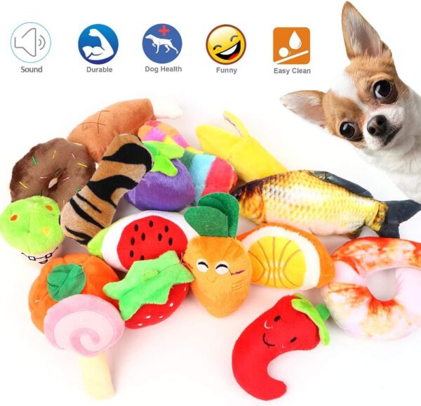 UHAPEER Plush Vocal Dog toy-16 Pcs Durable Pet Puppy Chew Toy Set for Small Medium Large Dogs - Image 2